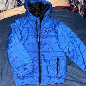 Nike Bright Blue Hooded Kids Puffer Jacket